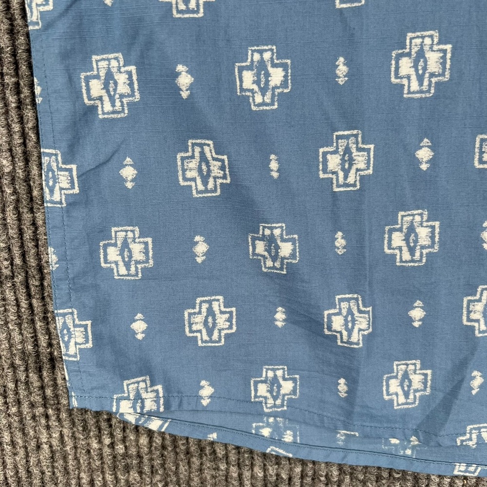 Pendleton Shirt Mens Large Blue Geometric Short Sleeve Button Comfort New - Picture 6 of 15